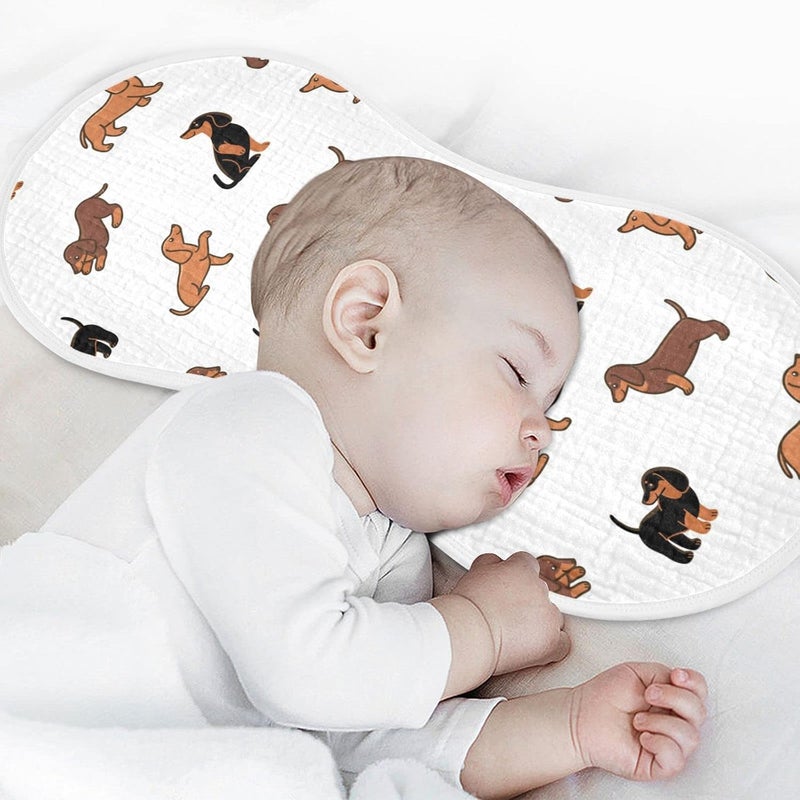 WellDay Muslin Baby Burp Cloths Set of 1, Soft Absorbent Cute Dogs Dachshunds Muslin Washcloths, Bibs, Face Towel for Newborn Boys Girls, 22 x 11 Inch - Image 5